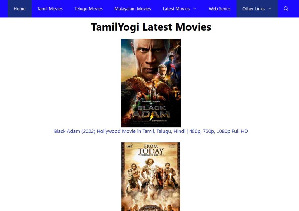 TamilYogi Movies Download 2022 – Download Latest HD Tamil Movie, Hindi, Hollywood, Telugu Movies HD 1080P
